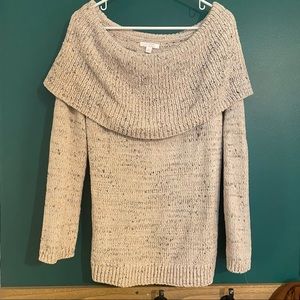 Lauren Conrad Off-the-Shoulder Cream Sweater - LARGE